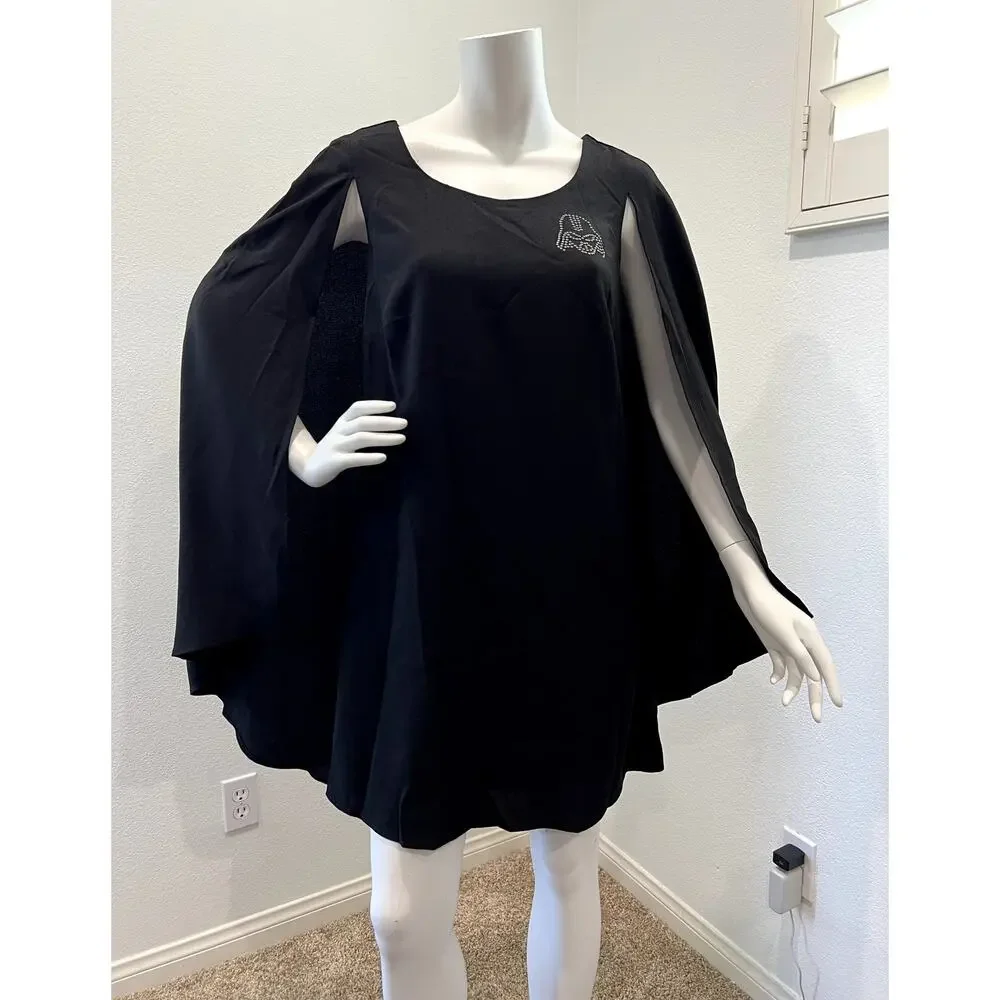 Her Universe Star Wars Studded Darth Vader Black Sleeveless Cape Dress Medium